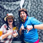 Employees dressed up in Halloween costumes
