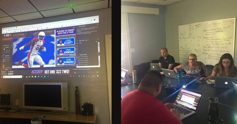 employees doing fantasy football draft
