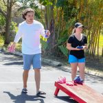 employees having fun outside for company field day