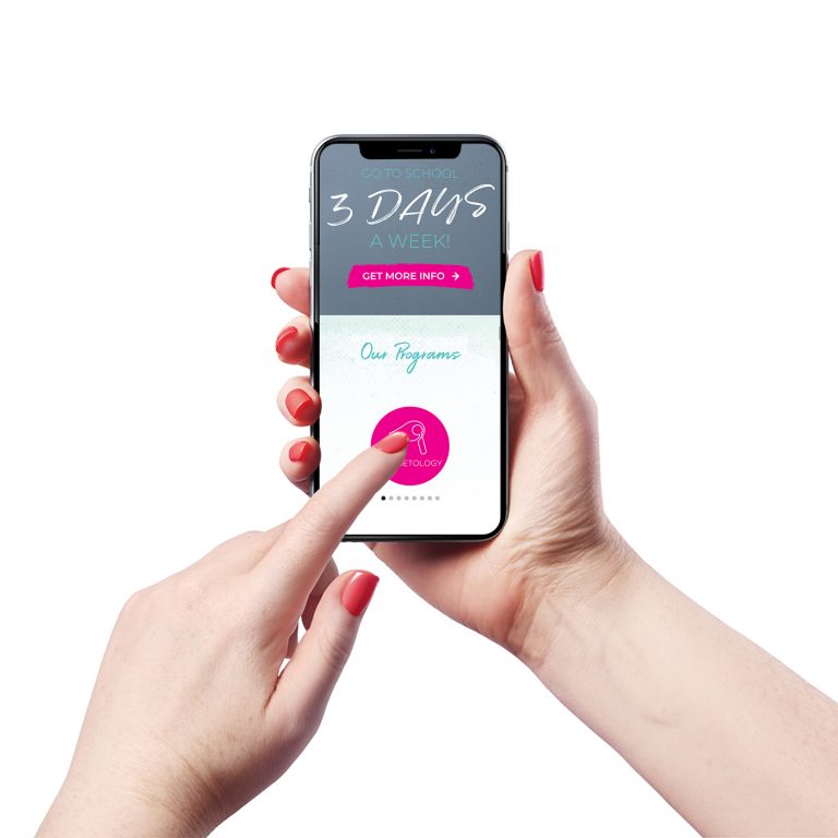 smart phone displaying a web site we built